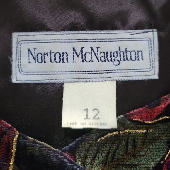 Vintage Norton McNaughton Velvet Floral Jacket Gold Threads Whimsey Goth - 12 - Picture 4 of 7
